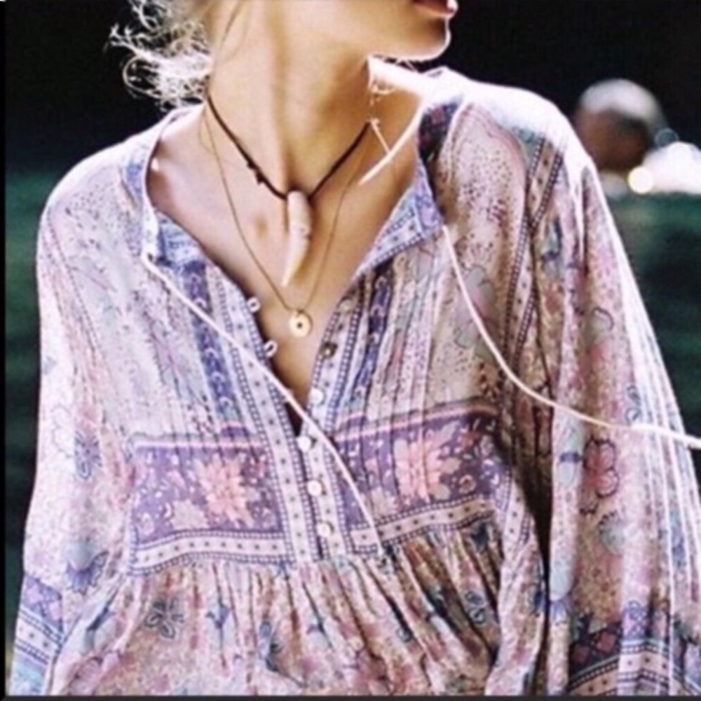 FLORAL PRINT PEASANT BLOUSE